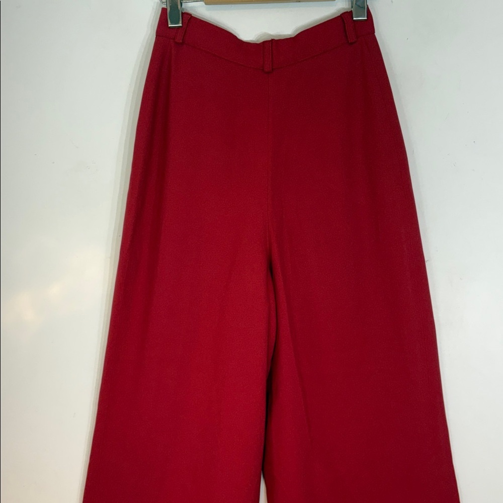 Sonia Rykiel Paris High Waist Wide Leg Trousers Red 42 small - Picture 4 of 10